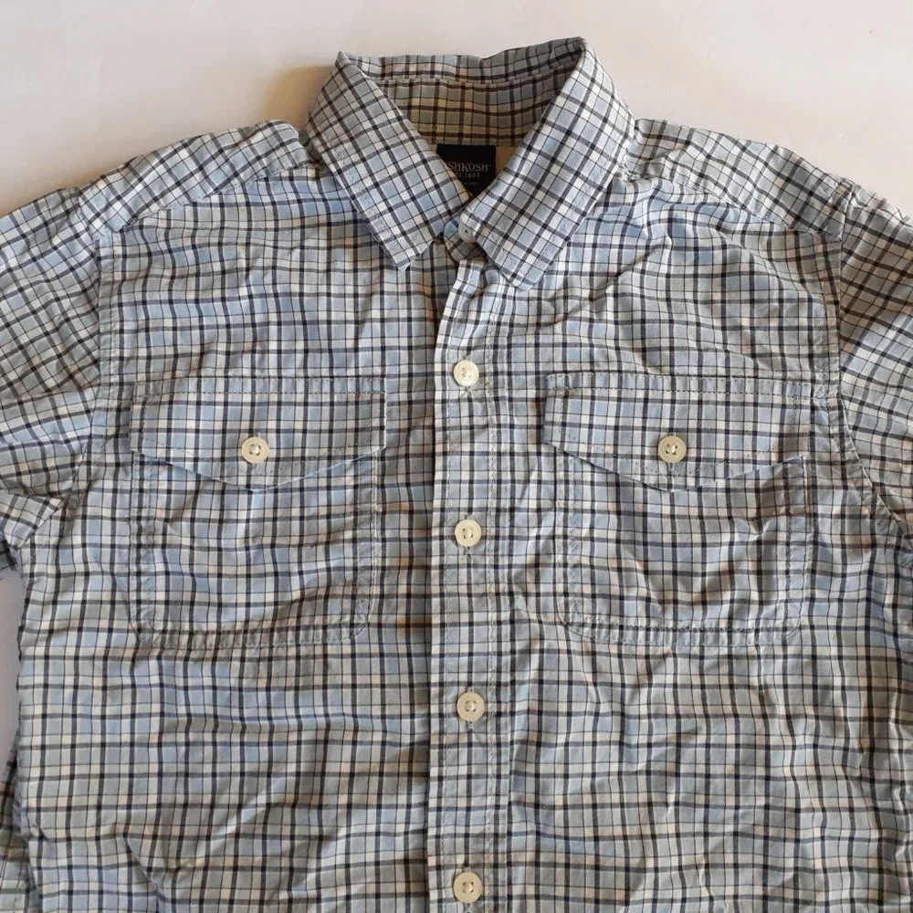 Oshkosh Boys Shirt Button Down Blue Long Sleeve Size 7